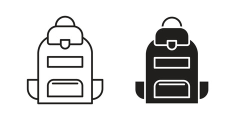 Backpack icons pack. icon for web design isolated on white background
