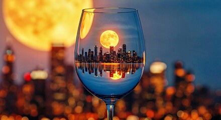 Elegant Wine Glass with Vibrant Liquid Splash - Celebration and Toast Concept