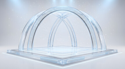 Minimal White Arch Abstract Futuristic Interior