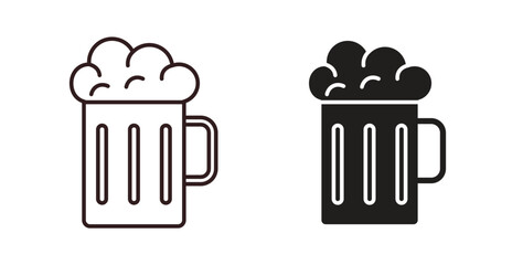 Beer mug icons pack. icon for web design isolated on white background