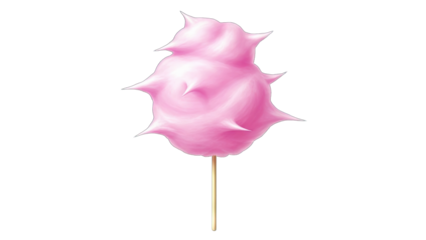 Pink Cotton Candy on Stick Isolated