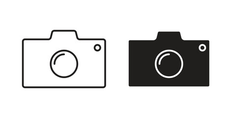 Camera icons pack. icon for web design isolated on white background
