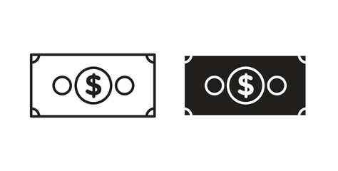 Cash icons pack. icon for web design isolated on white background
