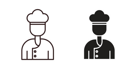 Chef icons pack. icon for web design isolated on white background