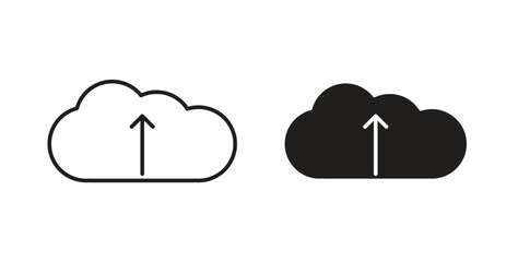 Cloud upload icons pack. icon for web design isolated on white background