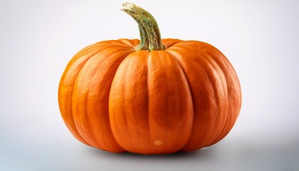 Obraz premium Orange Pumpkin With Green Stem Isolated On Transparent Background Halloween Harvest Celebration Autumn Season