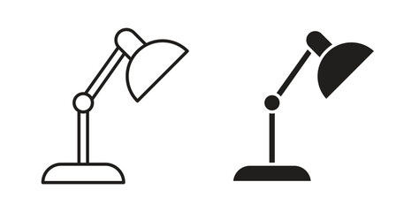 Desk lamp icons pack. icon for web design isolated on white background