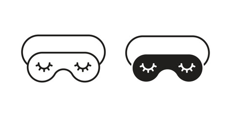 Eye mask icons pack. icon for web design isolated on white background