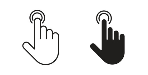 finger tap icons pack. icon for web design isolated on white background