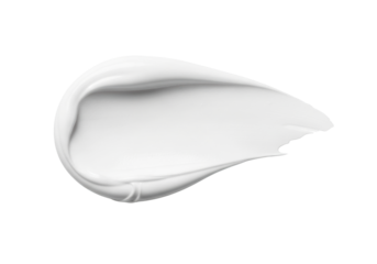 Luxurious thick creamy white cosmetic smear, smooth texture of lotion or foundation, isolated on transparent background with ample negative space, Concept for beauty and wellness branding