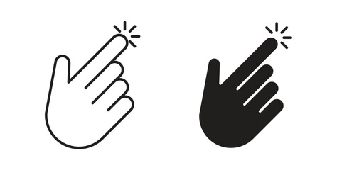 Hand click icons pack. icon for web design isolated on white background