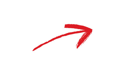 hand-drawn red marker arrow isolated PNG transparent, hand-drawn marker stroke arrows on transparent background.