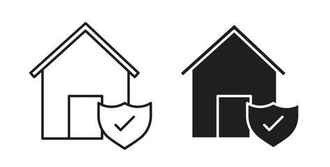 Home insurance icons pack. icon for web design isolated on white background