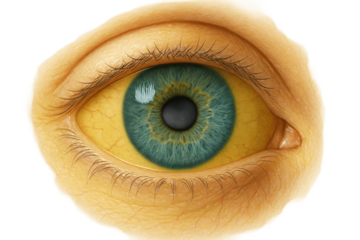 Detailed Anatomical Illustration of Human Eye on Transparent Background