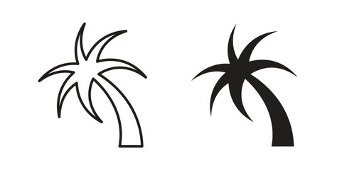 Fototapeta premium Palm tree icons pack. icon for web design isolated on white background