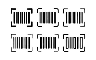 Obraz premium Barcode scanner icons collection in minimalist black and white style