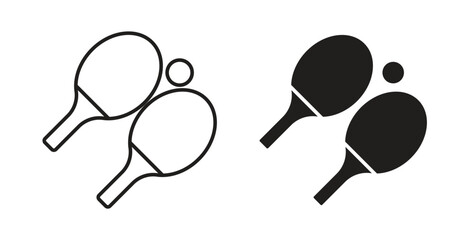 Ping pong icons pack. icon for web design isolated on white background