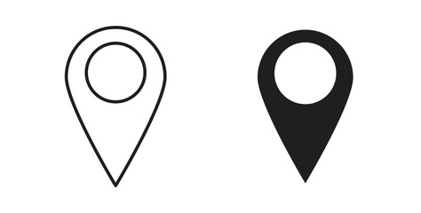 Fototapeta premium Pin icons pack. icon for web design isolated on white background