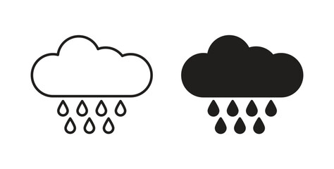 Rain icons pack. icon for web design isolated on white background