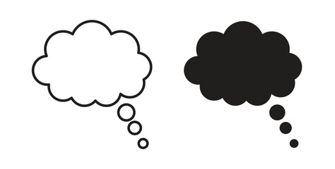 Think bubble icons pack. icon for web design isolated on white background