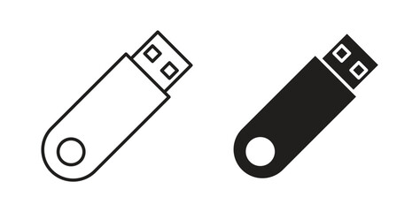 usb drive icons pack. icon for web design isolated on white background