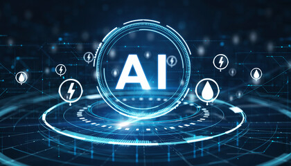 AI in Tech World: Illustrating the interconnectedness of artificial intelligence with digital realm, technology, and future