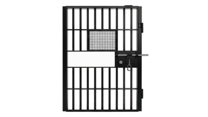 Prison Door Isolated on White