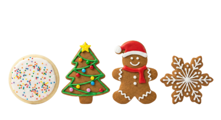 Christmas cookies assortment on white background
