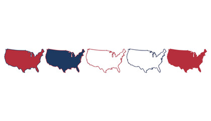 United States Map Flat Vector Outline