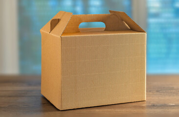 Kraft cardboard takeaway gable box mockup blank