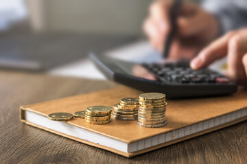 Stacks of coins savings budget personal finance