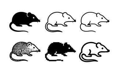 Mouse silhouettes and variations for design projects