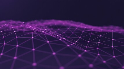 Abstract Purple Network Grid with Glowing Nodes image