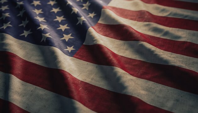 4K HD National Flag Background  - Close up of American flag waving 