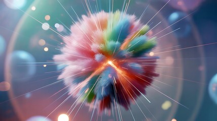 Fluffy Colorful Abstract Particle Burst Keywords: abstract, particle, burst, fluffy, colorful