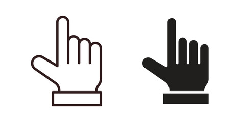 Fototapeta premium Finger icons design is in black and white, line stock illustration