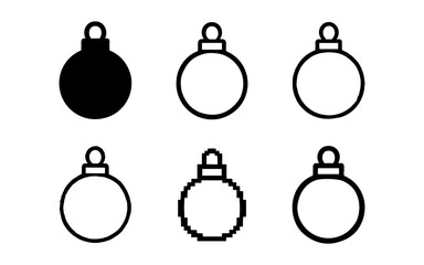 Obraz premium Minimalistic christmas ornament icons in various styles