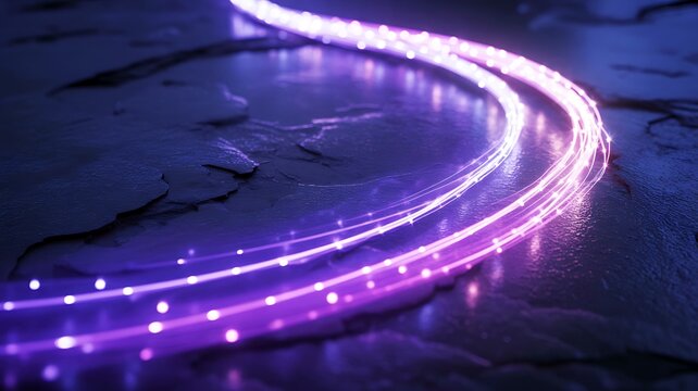 Purple Fiber Optic Cables on Dark Surface soft qubina
