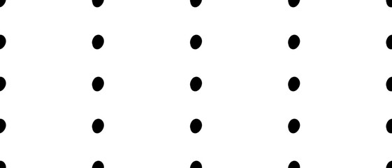 Simple seamless pattern with black dots on white background. Minimal sprinkle texture creates clean geometric design. Vector illustration on an isolated background.