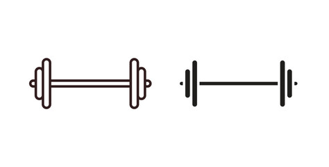 Gym icons design is in black and white, line stock illustration