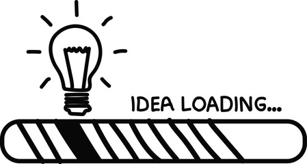 PrintLightbulb idea loading bar symbolizing innovation and creativity © Sidvec
