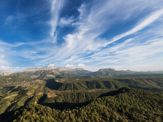 An aerial view of a valley in Antalya.
