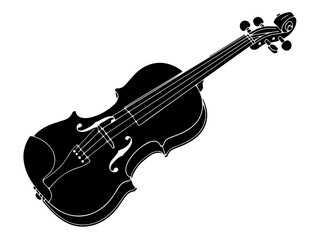 Obraz premium Outline Drawing of a Classic Violin Musical Instrument