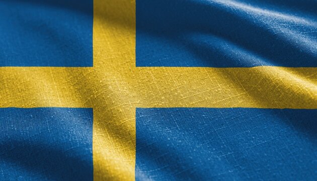 4K HD National Flag Background  - Swedish flag waving in the breeze