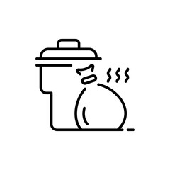 Trash bin vector icon. editable line icon for waste, garbage, recycle, outline style