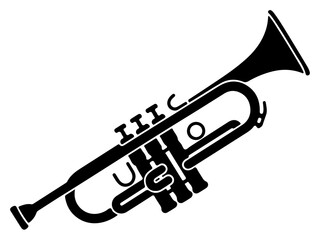 Black Silhouette Classic Trumpet Musical Instrument