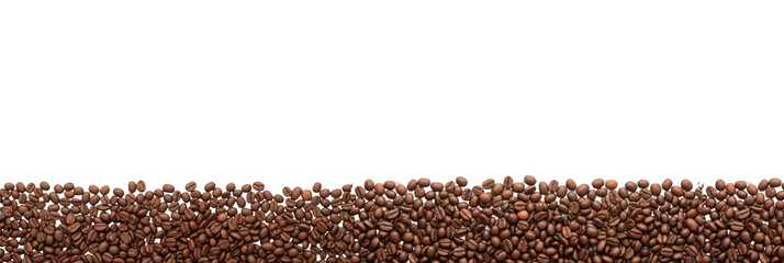 Coffee Beans Border or Ground Layer, Isolated Food Element with Rich Oil Paint Texture (PNG)