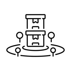 Shipping vector icon. editable line icon for delivery, logistics, and transport