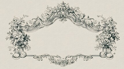 Fototapeta premium Vintage Ornate Frame with Classical Architectural Details for Luxury Decorative