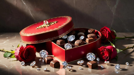 heart shaped box with roses